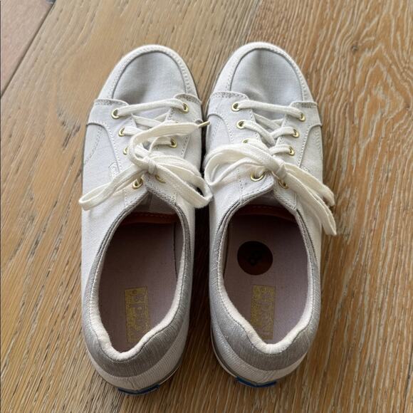 Keds Center II Sneakers in White Stripe Light Gray Size 8 Canvas - Picture 3 of 8